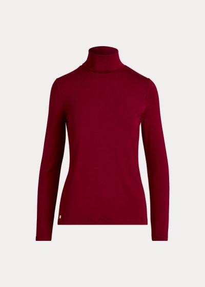 Playeras Ralph Lauren Mujer Rojos Oscuro - Jersey Turtleneck - ARDTZ2015